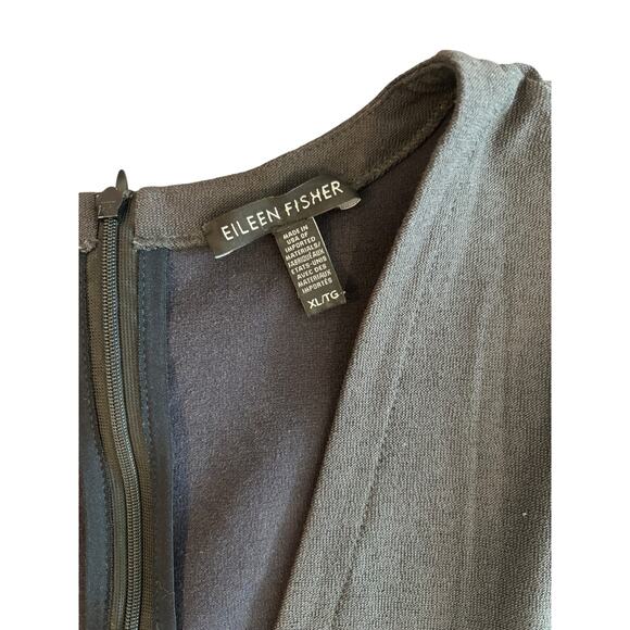 EILEEN FISHER V-NECK CROP JUMPSUIT GRAPHITE WASHABLE STRETCH CREPE NWOT SIZE XL - Picture 4 of 9